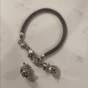 Beautiful bracelet with cat and dog charms